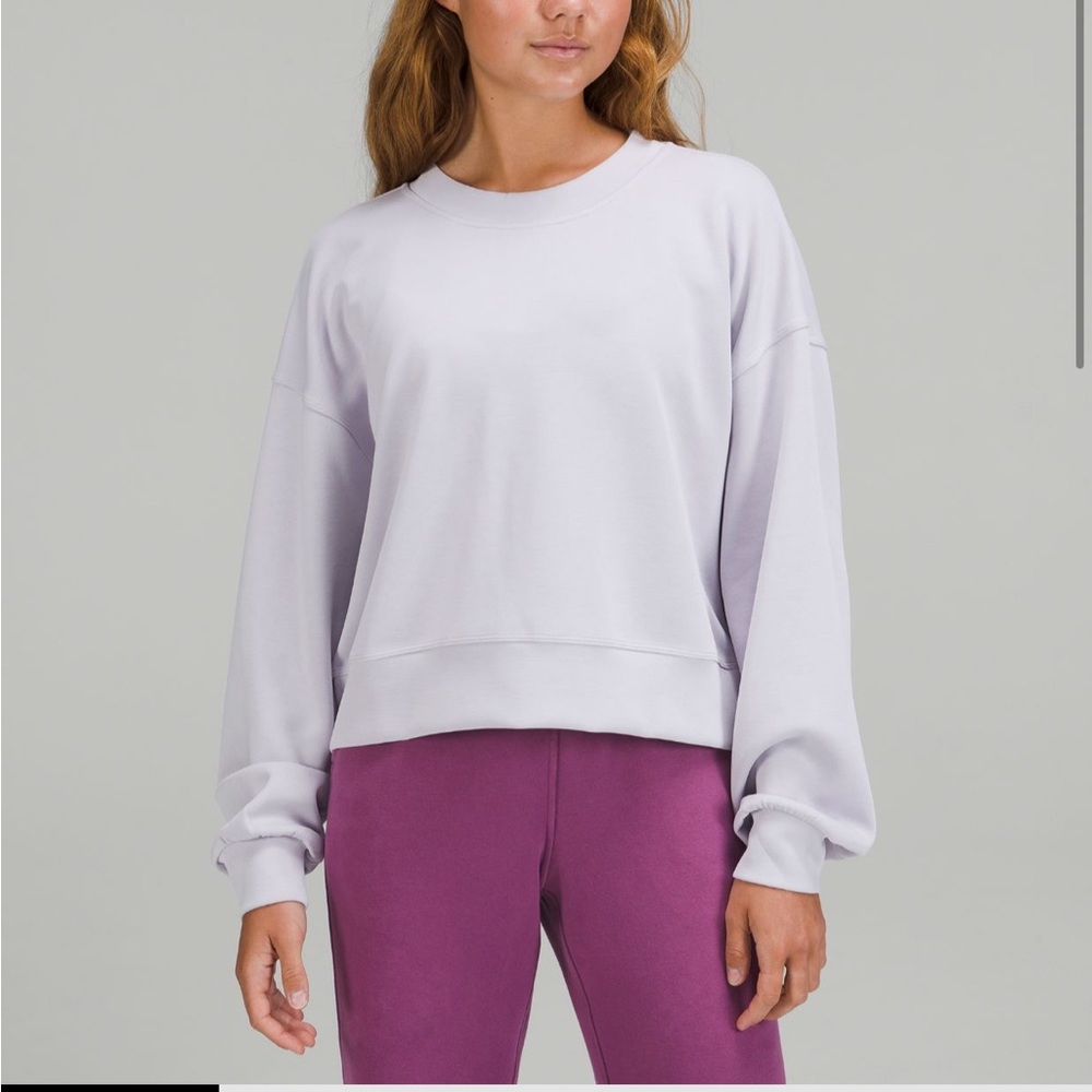 NEW LULULEMON Perfectly Oversized Cropped Crew Softstreme Sweater FAINT LAVENDER